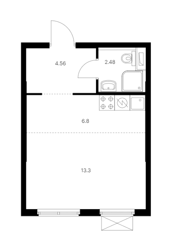 Квартира студия 27.14 м², 4/12 эт., ЖК «Таллинский парк»